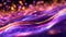 Energetic vibrations: lines of high-speed neon light waves create a dynamic movement of intense and luminous colors: purple and