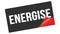 ENERGISE text on black red sticker stamp