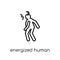 energized human icon. Trendy modern flat linear vector energized