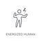 energized human linear icon. Modern outline energized human logo