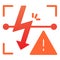 Energized symbol flat icon. Triangle electric hazard color icons in trendy flat style. High voltage caution gradient