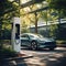 energizing sustainability: the electric green and eco-friendly car revolution, showcasing efficient battery charging and