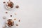Energy balls in two  bowls on the white background