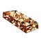 Energy bar with nuts which contain protein and healthy fat and honey which is high in natural carbs isolated on white