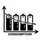 Energy battery consumption icon, simple style