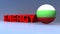 Energy with bulgaria flag on blue