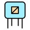 Energy capacitor icon color outline vector