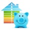 Energy class scale savings efficiency piggy bank home
