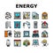 energy conservation green save icons set vector