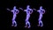 Energy Dancing Person Modern Hip Hop Dance Stylish Multicolor Neon Glowing Art