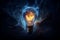 Energy dark bulb background. Generate AI