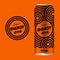 Energy drink logo. Power drink logo. Logo and Packaging with an orange background.