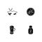 Energy drinks black glyph icons set on white space