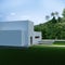 Energy efficient concrete modern house on the hill