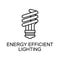 energy efficient lighting outline icon. Element of enviroment protection icon with name for mobile concept and web apps. Thin line
