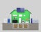Energy efficient smart house illustration without text