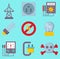 Energy electricity power icons battery vector illustration electrician voltage socket technology.