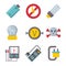 Energy electricity power icons battery vector illustration electrician voltage socket technology.