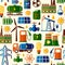 Energy, electricity, power seamless vector background.