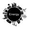 Energy, electricity, power vector background