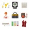 Energy electricity vector power icons battery illustration industrial electrician voltage electricity factory safety