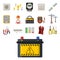 Energy electricity vector power icons battery illustration industrial electrician voltage electricity factory safety