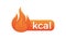 Energy fat burn kcal fire icon. Kilocalorie hot logo vector weight fitness flame graphic icon. Vector