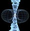 Energy field illustration 3d render man woman inside spiral x-ray