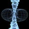 Energy field illustration 3d render man woman inside spiral x-ray