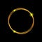 Energy frame. Magic light neon energy circle. Glowing fire ring trace. Glitter sparkle swirl trail effect
