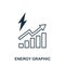 Energy Increase Graphic icon. Mobile apps, printing and more usage. Simple element sing. Monochrome Energy Increase Graphic icon i