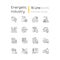 Energy industry linear icons set