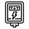 Energy junction box icon, outline style