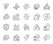 Energy line icons. Electric power, Charge station and Electricity price inflation set. Vector