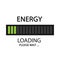 Energy loading. Please wait. Flat design illustration on white background.