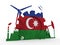 Energy and Power icons set with Azerbaijan flag