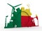 Energy and Power icons set with Benin flag