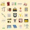 Energy power icons vector. Electricity safety power icons. Wind ecology sun energy icons illustration oil battery vector