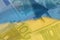 Energy problem concept Ukraine Flag. Increased energy consumption in Ukraine. Energy crisis in Ukraine. Destruction of the