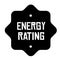 ENERGY RATING stamp on white