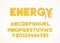 Energy sans serif font. Vector alphabet design. Yellow effect with orange outlines and shadow