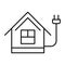 Energy save home icon, outline style