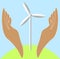 Energy-saving. Clean energy, wind energy, natural energy.