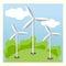 Energy-saving. Clean energy, wind energy, natural energy.