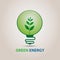 Energy saving eco LED lamp technology nature concept, light bulb with green eco,energy creative idea concept.