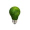 Energy saving green eco bulb on white background