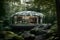 Energy-saving house of the future in nature, futurism, Generative AI