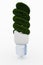 Energy saving lamp made of green grass