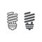Energy saving line and glyph icon, ecology lamp
