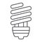 Energy saving thin line icon, ecology lamp